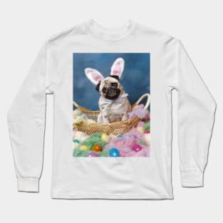 Easter Bunny Pug Dog Long Sleeve T-Shirt